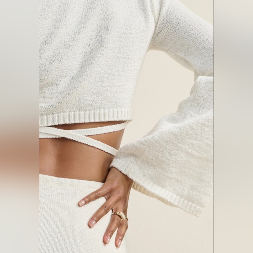 NWT VENUS Cream Knit Skirt And Cropped Top Set - Picture 3 of 8